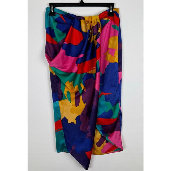Gabrielle Union New York And Company Faux Wrap Skirt Size S‎ Geometric Print - Picture 2 of 5